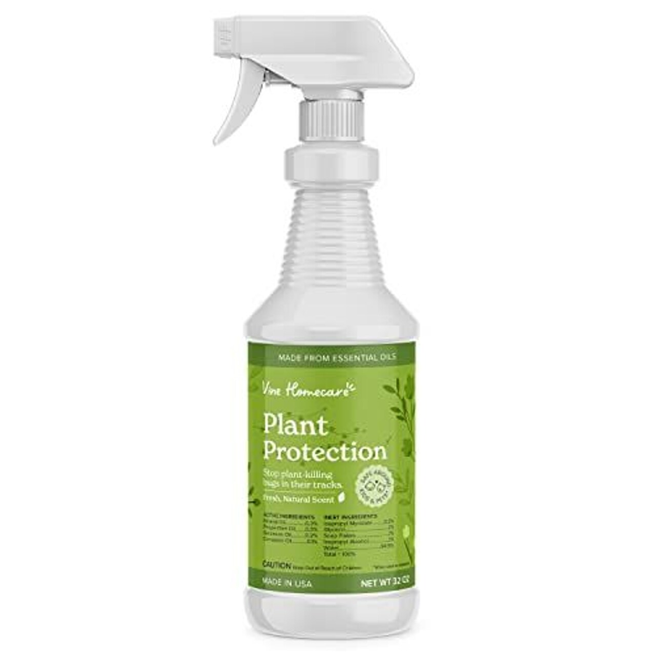 Plant Protection Spray - 32 OZ - Natural, Non-Toxic Indoor Plant Bug Spray - for Aphids, Fungus Gnats, Spider Mites, and More - Quick and Easy Pest Control - Safe Around Kids and Pets